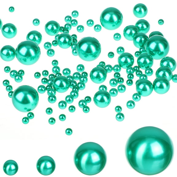 125 Pcs Vase Filled with Pearls Fake Wedding Decorations Round Floating Beads for Vases Gold Fillers Centerpieces