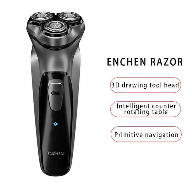 Rasoirs pour Hommes Rasoir Humide/sec Rechargeable Rotatif Sans Fil Recharge USB Étanche Hommes Rotatif Électrique avec Tondeuse Escamotable