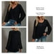 thumbnail image 5 of Camisas con costuras de encaje para mujer Camisas con cuello redondo y botones en la parte delantera Jersey cómodo de manga larga, 5 of 6