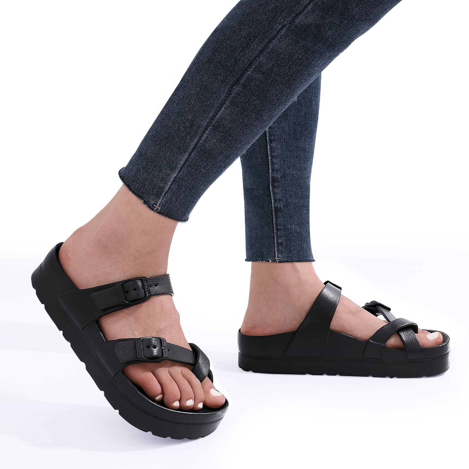 Litfun Women's Platform Slides with Arch Support photo 7
