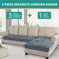 thumbnail image 3 of Sectional Couch Covers Pieces Knitted Jacquard Sofa Seat Cushion Covers L Shape Separate Cushion Couch Chaise Cover for Both Left/Right Sectional Couch ( Seater + Chaise ), 3 of 6