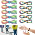 thumbnail image 1 of 5 Pieces Cats Cradle String Hand Game String Finger Game String and 5 Pieces Chinese Jump Ropes Colorful Stretch Rope Elastic Fitness Game for Outdoor Exercise, Rainbow Color, 1 of 7