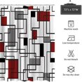thumbnail image 3 of Geometric Shower Curtain, Red Black Gray Modern Shower Curtain Set with 12 Hooks, Geometric Shower Curtains for Bathroom, Waterproof Washable Polyester Bath Curtain (Multi Color, 72 x 72 Inches), 3 of 6