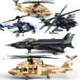 thumbnail image 2 of 2023 helicópteros de avión, modelo de avión, bloques de construcción, bombardero, ejército militar de los Estados Unidos, SWAT, policía, juguetes de construcción, 2 of 4