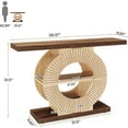 thumbnail image 2 of Tribesigns Entryway Table with Storage, Wood Console Table for Living Room Entryway, 39.3-Inch Sofa Table Small Accent Hallway Table with Shelves and Circle Base, 2 of 8