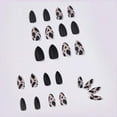 thumbnail image 2 of Prensa en las uñas Uñas postizas mate medianas con diseño Vaca Cubierta completa Puntas de uñas postizas artificiales para mujeres y niñas 24 piezas Namotu HMYH852, 2 of 6