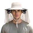 thumbnail image 3 of Kcolen Mens Sun Hats With Uv Protection Solar Powered Wide Brim Sun Hat with Built-in Fan and Neck for Outdoor Heat, 3 of 5