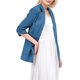 thumbnail image 3 of Chaqueta de Trabajo Informal Ligera para Mujer, con Solapa, Mangas Cuartos, Plisada Elástica, Forrada y Bolsillos Azul L, 3 of 9