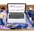 thumbnail image 5 of 4-in-1 Large Gaming Mouse Pad, Keyboard Wrist Rest Pad & Wrist Support Mousepad Set, Extended Desk Pad Waterproof Desk Mat for Home Office Study Game - Purple Marble, 5 of 6