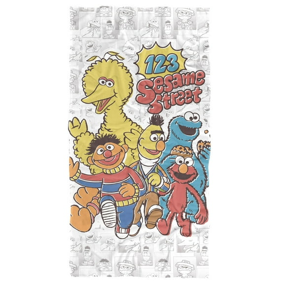 Sesame Street Beach Towel, 30"x60", 123 Sesame Street Beach Towel