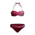 thumbnail image 2 of Aayomet Bikinis For Women High Waisted Women's Bikini Swimsuits Two Piece Bathing Suits Halter Thong Bikini Brazilian Bottom Tie Side Bikini Sets,Red L, 2 of 5