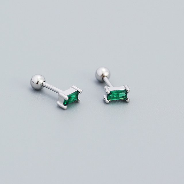 Pendientes de plata esterlina 925 para mujer, aretes de circonita cuadrada de oro de 14k, Piercing para la oreja, joyería de calidad de lujo, venta al por mayor, 2023