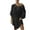 Black, variant on yillto Women's Cover up Dress V Neck 3/4 Sleeve Crochet Loose Beach Swimsuit Bikini Tshirt Dresses