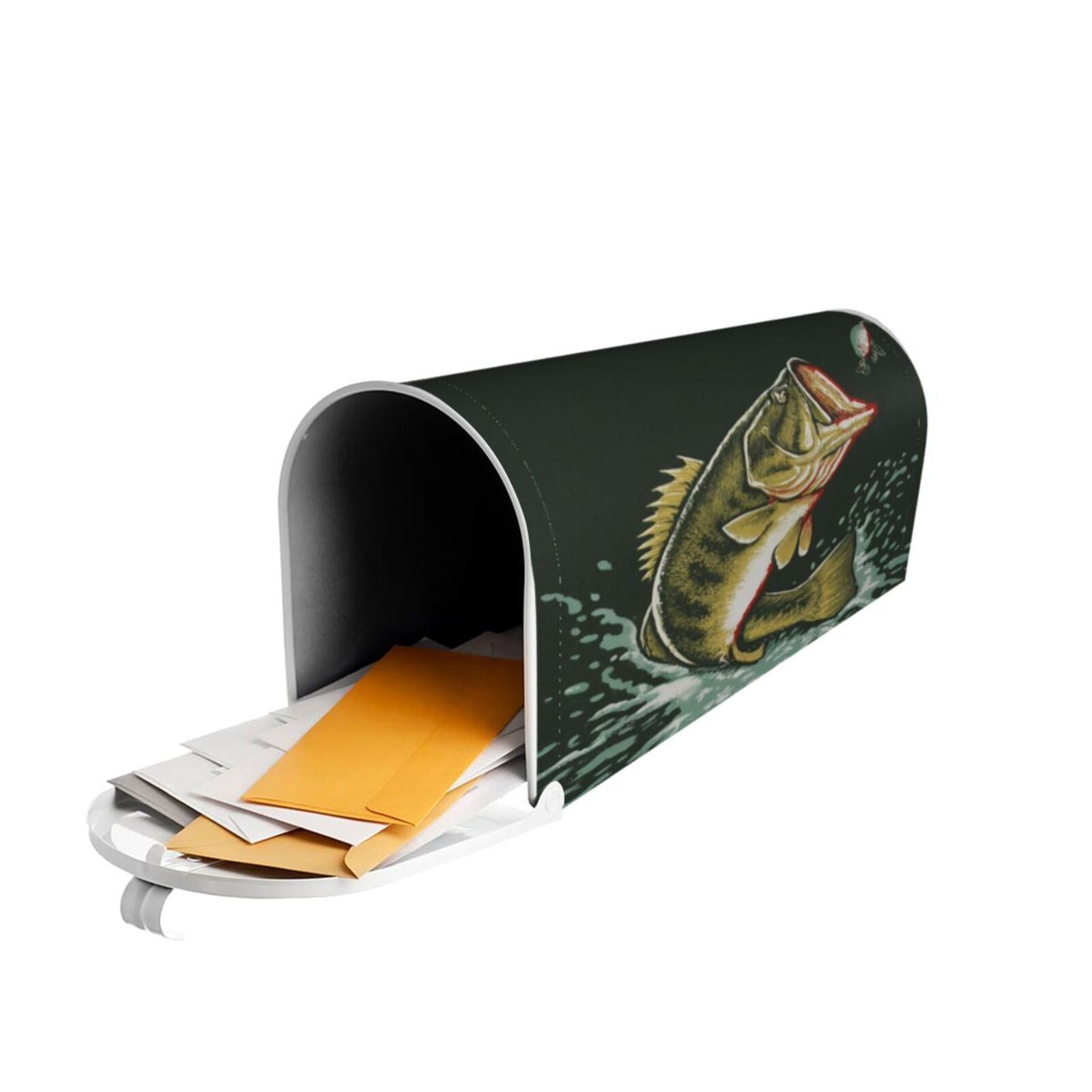 Logiee Largemouth Bass jumps out of water Print Post Letter Box Wrap Decor, Mailbox Cover Suitable for Standard Mailbox and Large Size Mailbox,Outdoor Yard Decoration-21x18 in