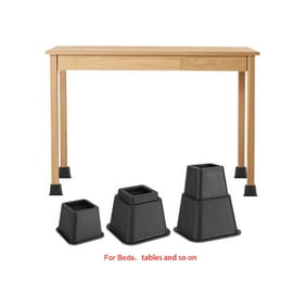 8pcs Black Bed Risers Set Chair Furniture Raisers Heavy Duty Bed