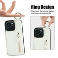 thumbnail image 5 of Cutyskin for iPhone 15 Wallet Case【RFID Blocking】 with Card Holder Cash Pocket Zipper Bills Slot, Soft PU Leather Magnetic Back Folio Kickstand, Finger Ring Holder Hook Phone Case, White, 5 of 9