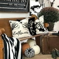 thumbnail image 5 of Halloween Pillow Covers 18x18 inch Set of 4 Halloween Decorations Dancing Skeleton and Skull Hands Decor Holiday Pillow Case Farmhouse Decor for Home Sofa B106, 5 of 6