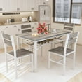 thumbnail image 3 of Stmoze Dining Table and Chairs Set with Storage Rack, Wooden Rectangle Kitchen Table Set with 4 Dining Chairs, 5 Pieces Dinining Table Set for 4, Modern Dining Set for Small Space, Gray, 3 of 6