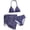 Purple, variant on Girl's 3 Piece Bikini Bathing Suit Printed Sport Swimsuits with Shorts Cove Up Sets Teen Girl's Swimwear(2-13 Years)