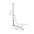 thumbnail image 2 of Uxcell 2 Pcs Folding Shelf Brackets, 16 Inch Iron Collapsible Shelf Bracket, L Shelf Bracket Home Decor, White, 2 of 6