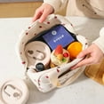 thumbnail image 3 of Floral Corduroy Lunch Bag Printed Food Handbags Portable Thermal Lunch Box Bag Waterproof Office Cooler Ice Insulated Case, 3 of 8