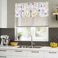 thumbnail image 4 of Purple Floral Blossom Curtain Valances for Windows, Kitchen Valance Window Treatments Panel 2 Pack, Spring Rustic Botanical Rod Pocket Short Curtains for Bathroom Bedroom 60 x 18 Inch, 4 of 8