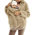 thumbnail image 2 of Taqqpue Women's Fleece Jacket with Baby Carrier Pocket, Warm Maternity Coat for Mom, Zip up 2-in-1 Baby Wearing Outerwear, 2 of 9