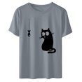 thumbnail image 4 of zanvin Hauts pour Femmes, T-Shirt d'Été pour Femmes, Mode Estivale, Coupe Ample, Col Rond, Imprimé Animal Mignon, Manches Courtes, 4 of 5