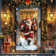 thumbnail image 2 of Christmas Door Cover Christmas Scene Layout Background Banner Porch Sign for Winter Indoor Outside Front Door Banner Farmhouse Party Supplies, 35x75in, 2 of 6