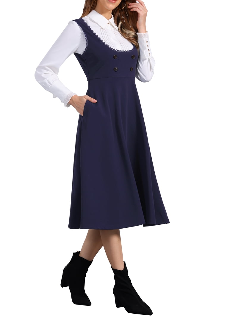 navy blue dress shirt for women Women's Regular Fit Polo — Blue/Gold Puffer Jacket and Dress designer black coat alternative Color:Classic Emerald Bouquet Model is 58/ 173cm