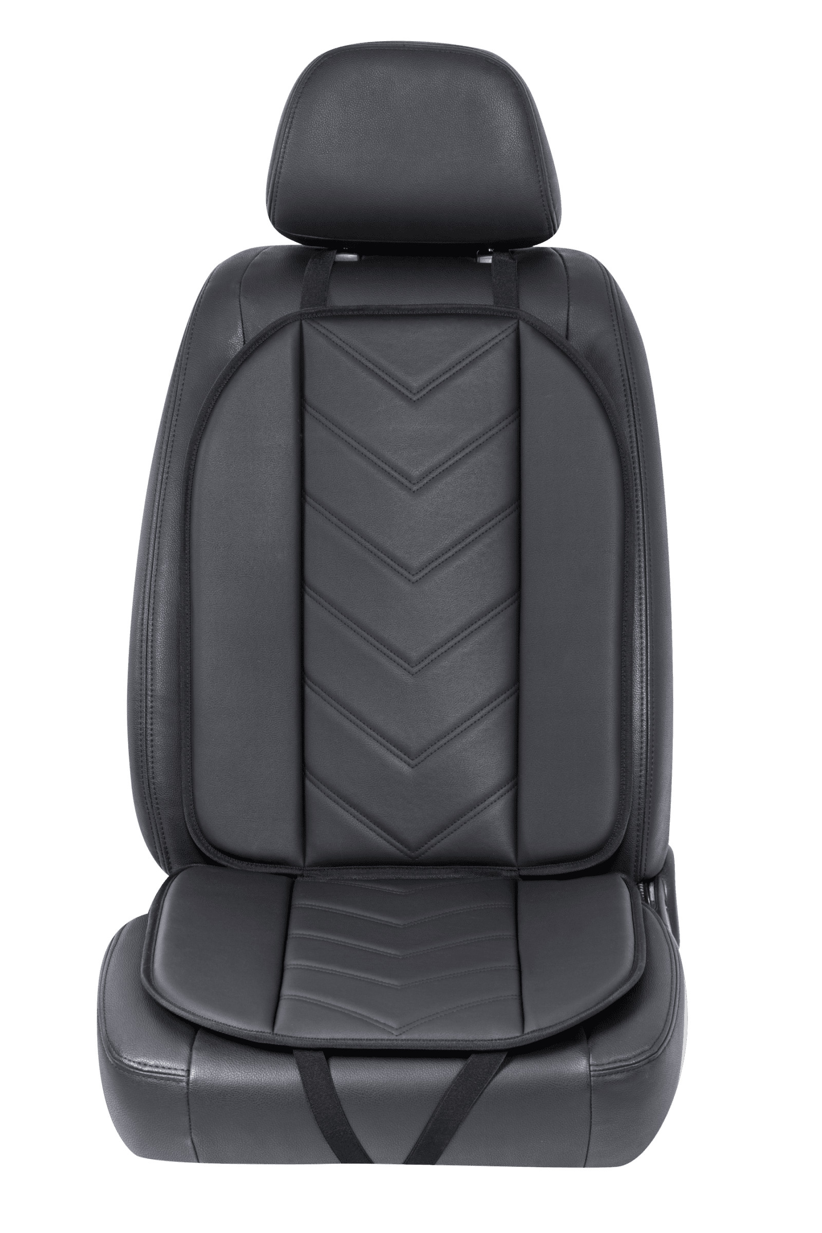 Auto Drive 1PC Full Size Seat Cushion Leather Black - Universal Fit, 20CUWM11