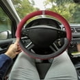 thumbnail image 4 of Leather Steering Wheel Cover - Sweatproof Protective Wrap with Breathable Lining, Universal Fit, Comfortable Grip, Easy Installation, Enhances Interior Look, 4 of 5