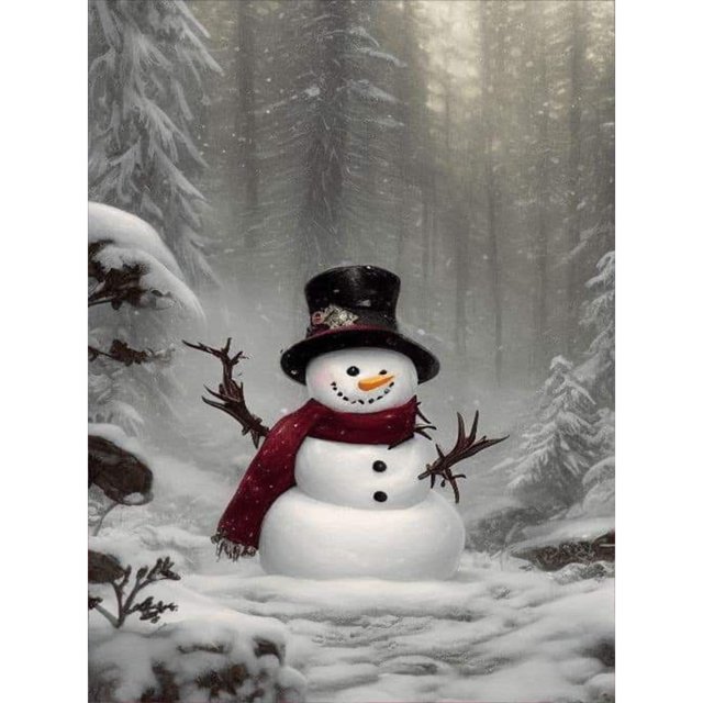 5D DIY Taladro Muñeco Nieve Kit Del 30x40cm