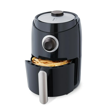 

LIUJUNH Compact Air Fryer Oven with Temp Control Non-Stick Basket 2 Quart - Black