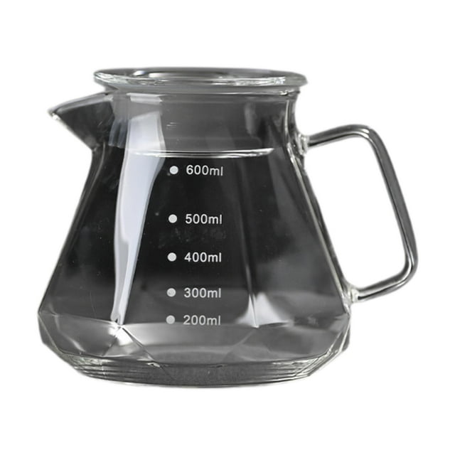 Luzkey Cafetière pour Infusion Manuelle en Verre, Serveur à Café, Bouilloire 20 oz /600 ml, Goutteur Résistant à la Chaleur pour Usage Quotidien, Bureau, Maison, Camping, Transparent