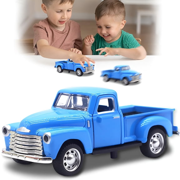BESTSKY Little Blue Truck Toy for Kids Ages 2-8, 1:32 Alloy Car Toy, Driveable, Openable Doors, Toy Trucks for Toddlers, Easter Christmas Birthday Gifts
