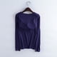 thumbnail image 4 of Pijama de manga larga para mujer, ropa de casa de color con almohadillas para el pecho, camiseta de manga larga, cómoda base para uso externo, pijama de modal de cuello redondo para mujer., 4 of 9