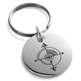thumbnail image 1 of Stainless Steel Sacred Geometric Compass Engraved Small Medallion Circle Charm Keychain Keyring, 1 of 1
