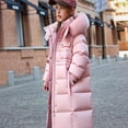 thumbnail image 2 of DJDLJWCJ Girls Long Winter Puffer Coat With Hood Girls Warm Quilted Down Jacket Insulated Long Length Outerwear Pink Size 13, 2 of 8