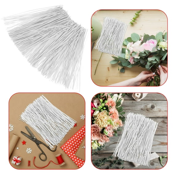 SOPOTUTU 500 Pcs White Plastic Coated Garden Cable Ties for Wire Management, Labeling, and Flexible Cord Organization