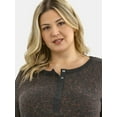 thumbnail image 5 of Terra & Sky Women’s Plus Waffle Henley 2 Pack, Sizes 0X-5X, 5 of 7