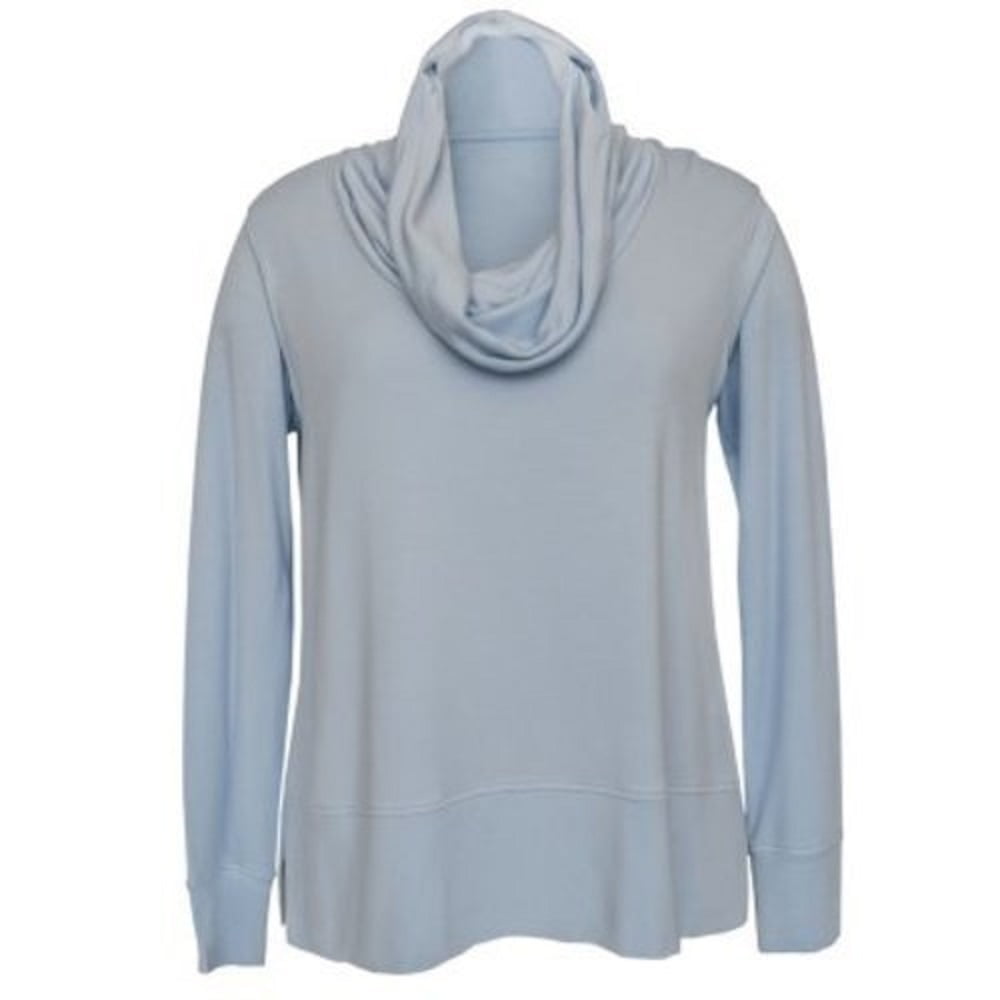 Green Tea - Green Tea Womens Size 2X-Large Long Sleeve Soft Loose Cowl Neck Top Sweater, Aqua