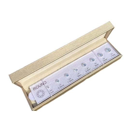 Multipurpose All Shapes Gemstones Rings Size Reference Chart Including Cubic Zirconia for Jewelry Shops Daily Use