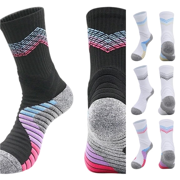 Xijirk Athletic Crew Socks Cushioned Arch Support Running Sports Socks Size:M