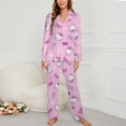 thumbnail image 2 of Hello Kitty Women Pajamas Set Long Sleeve Sleepwear Button Down Nightwear Soft Pjs Set with Pockets, 2 of 7