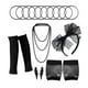 thumbnail image 1 of Conjunto de accesorios para disfraz, conjunto de fiesta elegante, collar de cuentas, diadema para escenario Negro, 1 of 8