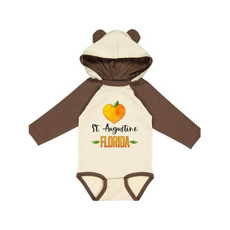 

Inktastic St. Augustine Florida Orange in Heart Gift Baby Boy or Baby Girl Long Sleeve Bodysuit