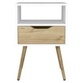 thumbnail image 2 of Wooden Nightstands Otom Nightstand , Superior Top, One Open Shelf, One Drawer, Four Legs -White / Light Oak,Bedside Nightstands, 2 of 7