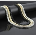 thumbnail image 7 of HH Bling Empire Iced Out Chains for Men,Gold or Silver Diamond Tennis Necklaces,Mens Hip Hop Baguette Tennis Chains 16-30 Inches (2 Row-Silver-24"), 7 of 7