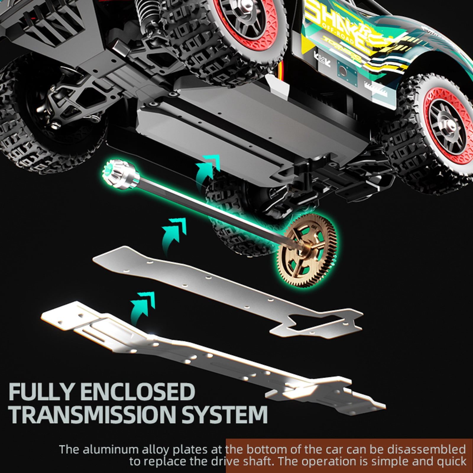 RC Car 1:18 Scale 4WD High Speed 60km/h Remote Control Truck, Upgraded 2840 Brushless Motor, 2.4GHz Off-Road Monster Truck with 2 Batteries